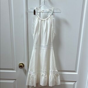 Lace Cut Out White Dress